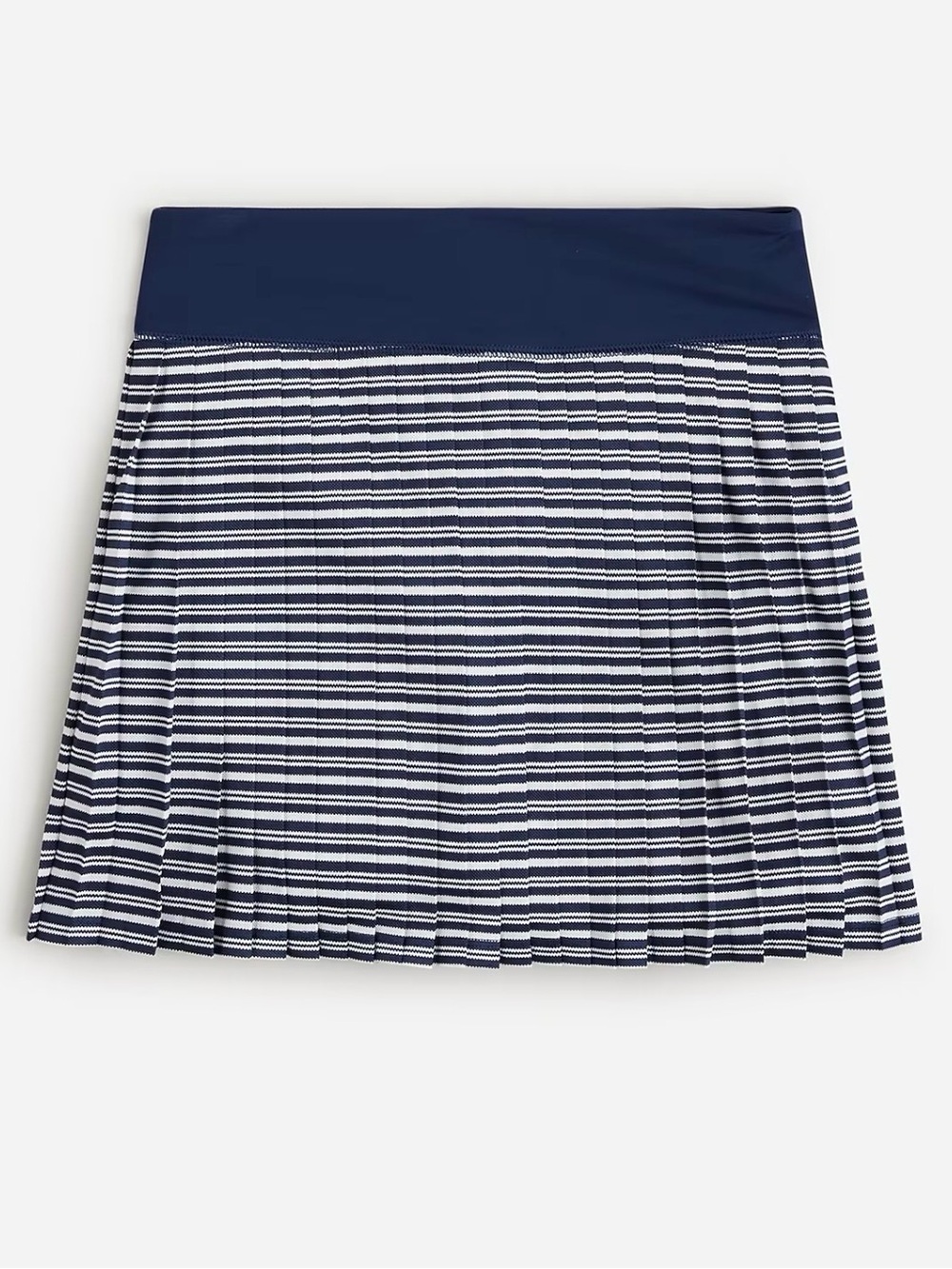 NWT J Crew Active Pleated Mini Skirt Skort in Blue White Stripe Size XL